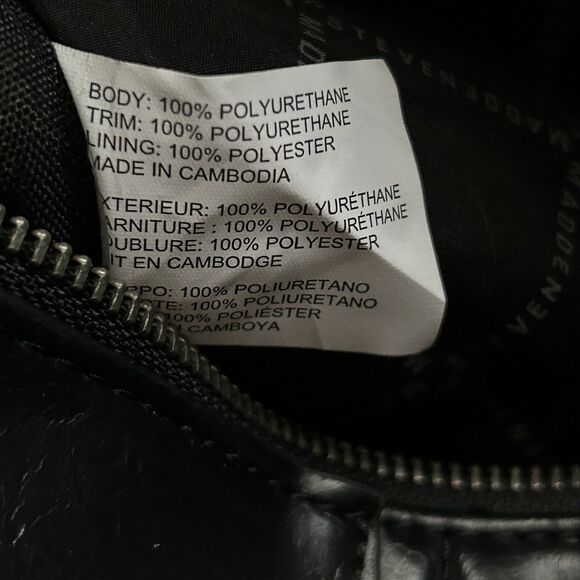 Steve Madden Black Leather Studded Embellished Duffle Bag Travel Excellent - Picture 11 of 11